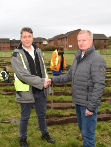 Tim Bailey of MACC Developments, left, with Archie Millar, a trustee of Campbeltown Community Windfarm Fund which provided funding for the project.