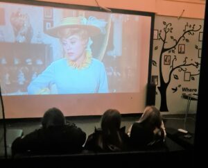 The young people watched Mary Poppins, the care home residents' choice of film, on their new projector.