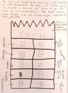 Sydney's winning design involved re-purposing an old bookshelf to create growing space for salad crops and wild flowers. 