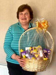 Elizabeth Young correctly guessed the number of Easter eggs in the basket.