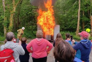 The chip pan fire display drew a crowd.